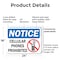 Signmission Cellular Phones Prohibited with Graphic, 24 in W x Rectangle, Plastic OS-2PACK-NS-P-1824-L-19527 - alternate 2